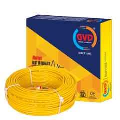 GVD 1 Sqmm Yellow PVC Insulated Single Core Flame Retardant Copper Clad Steel Industrial Wire, Length: 90 m