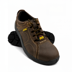 JAMA Leather PU Steel Toe Brown Safety Shoe, 82407-JB048AZ-09, Size: 9