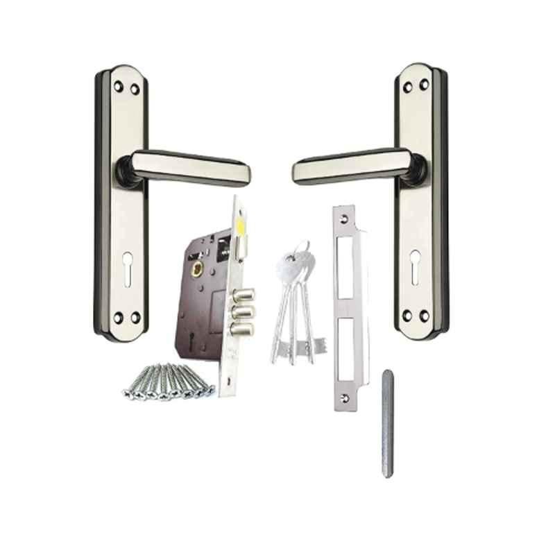 Buy Black & Silver Finish Mortise Door Lock with All Screw, Cram, Keys,  Lever Double Stage Lock & Bullet Lock Body Set Online At Price ₹765