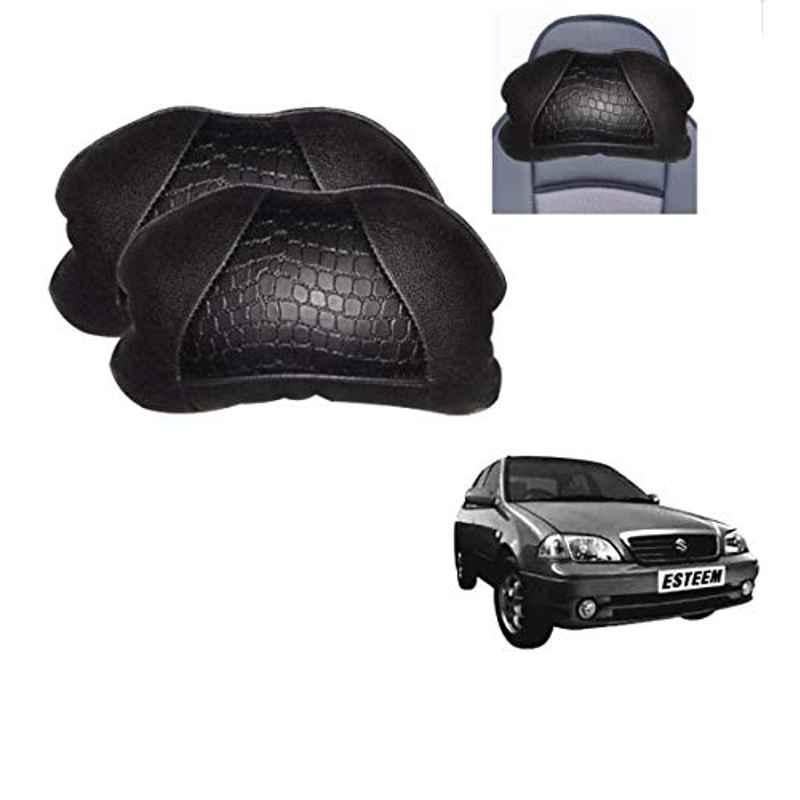Kozdiko 2 Pcs Black Neck Rest Cushion Pillow Set for Maruti Suzuki Esteem