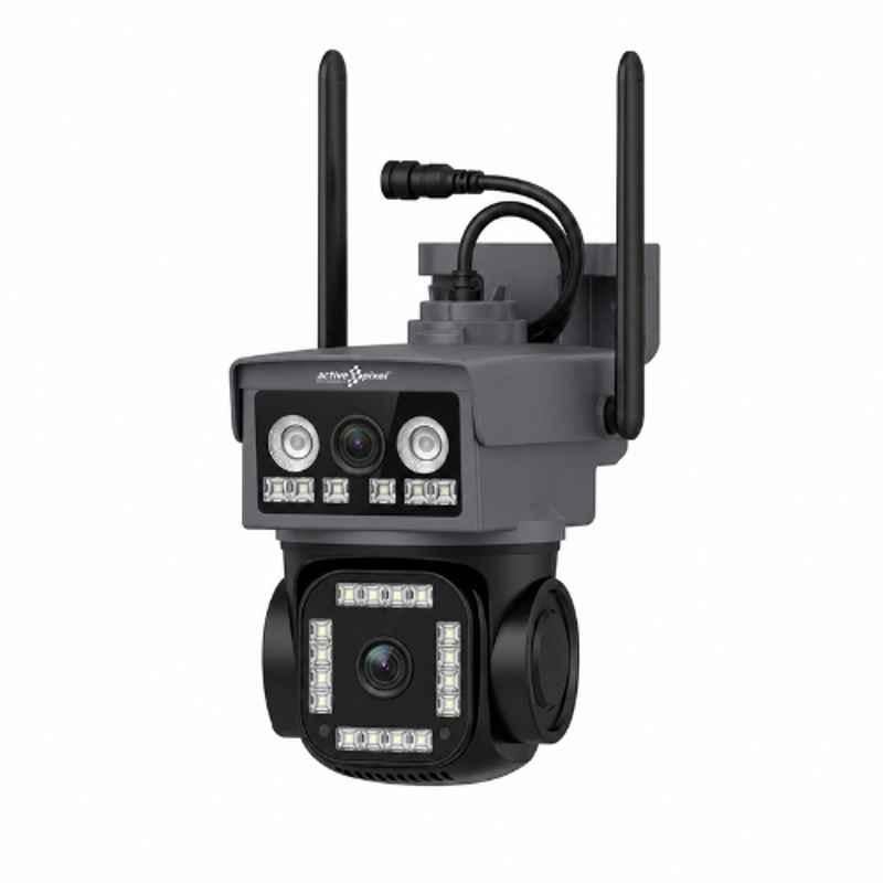 Active Pixel W9 4MP+4MP 4G Dual Lens Fix PT WiFi Camera with Two Way Communication & Colour Night Vision