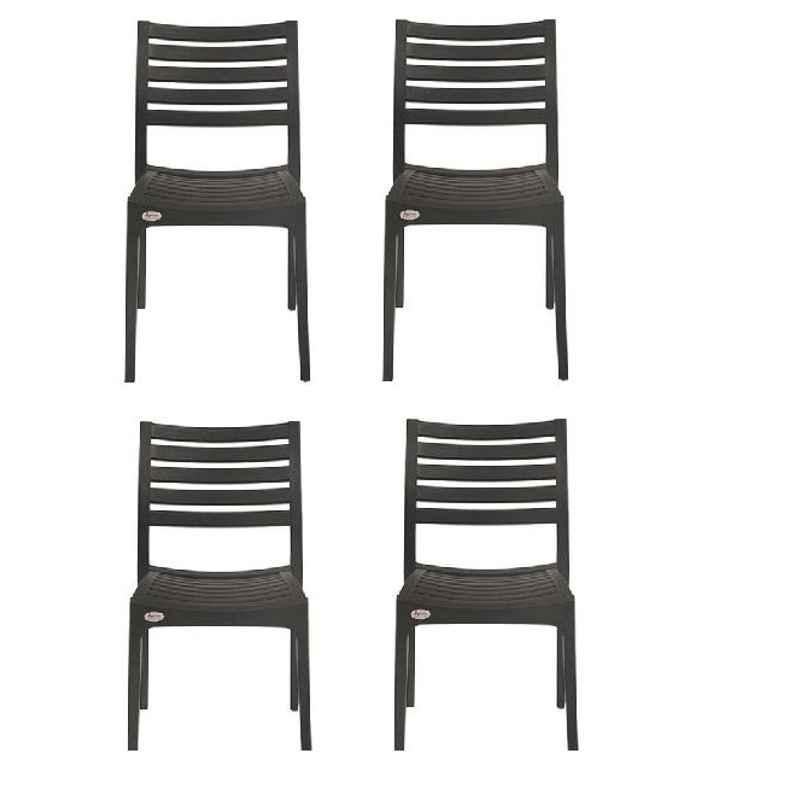 Supreme Omega Black Chairs Without Arm (Pack of 2)