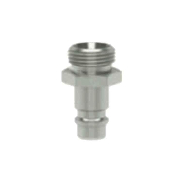 Ludecke ESI38NAS G3/8 Single Shut Off Safety Industrial Quick Plug with Parallel Male Thread Connect Coupling