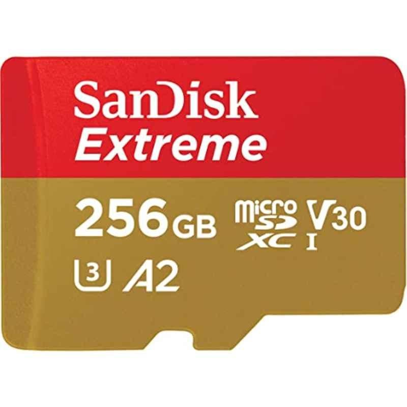 SanDisk Extreme 256GB MicroSDXC UHS-I Memory Card, SDSQXAH-256G-GN6MN