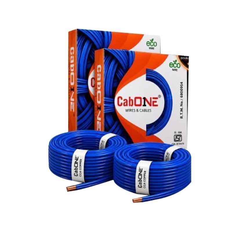 CabONE 2.5 Sqmm Blue FR PVC Insulated Multistrand Copper Cable, Length: 90 m (Pack of 2)