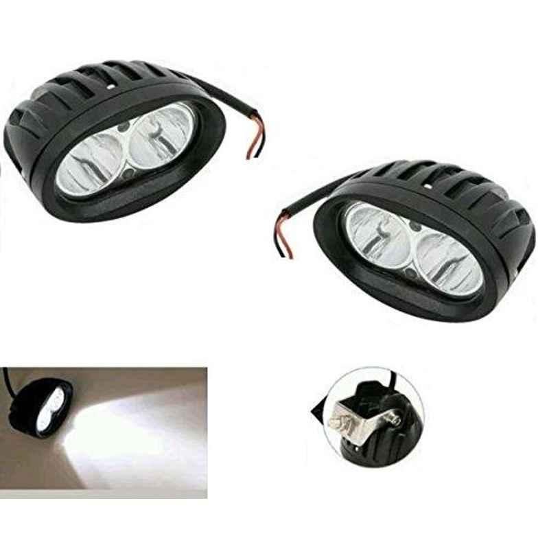 AOW (20W) Oval Projector Fog Light Auxiliary Spot LED Light Off-Road Driving Lights LED Fog Lights for Mahindra Marshal (Pack of 2)