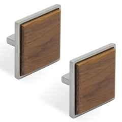 Plantex Knobs for Drawer/Square Drawer Knobs/Knobs for Cabinets/Pull-Push Knobs for Kitchen/Bedroom Drawer (Pack of 2) Big, Satin & Wood