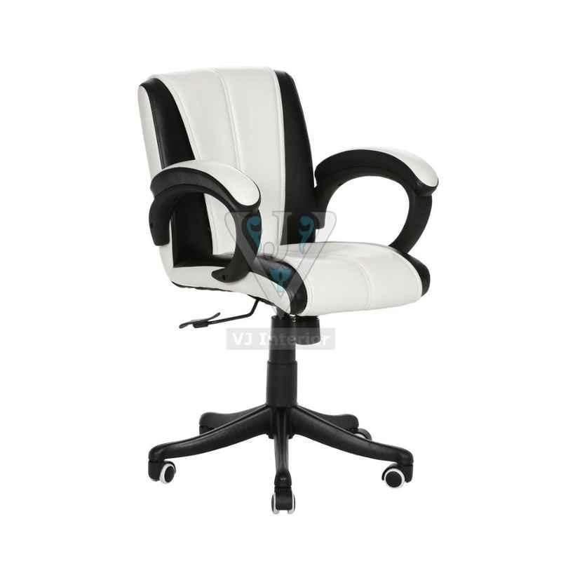 VJ Interior Black & White Blanegro Low Back Workstation Chair, VJ-526