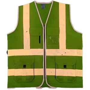 Evion Fabric Green Reflective Safety Jacket, Size: M, ES-024