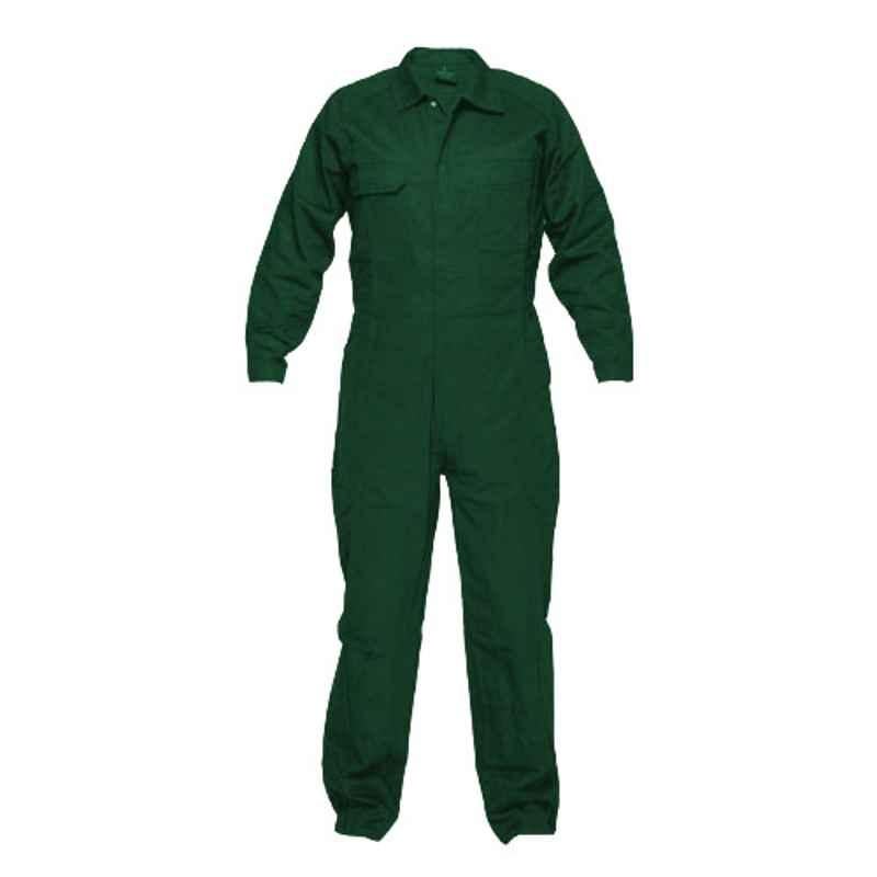 Superb Uniforms Polyester & Viscos Green Personalised Boiler Suit, SUW/Gr/CBS02, Size: L