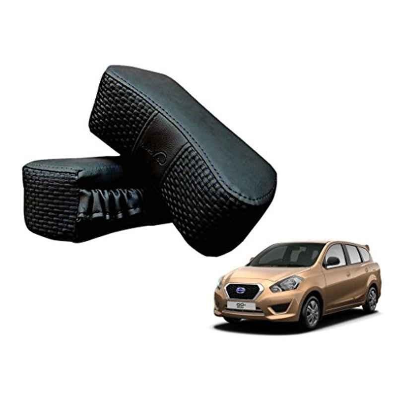 Kozdiko 2 Pcs Memory Foam Black Luxurious Neck Rest Set for Datsun GO+, koz_32558