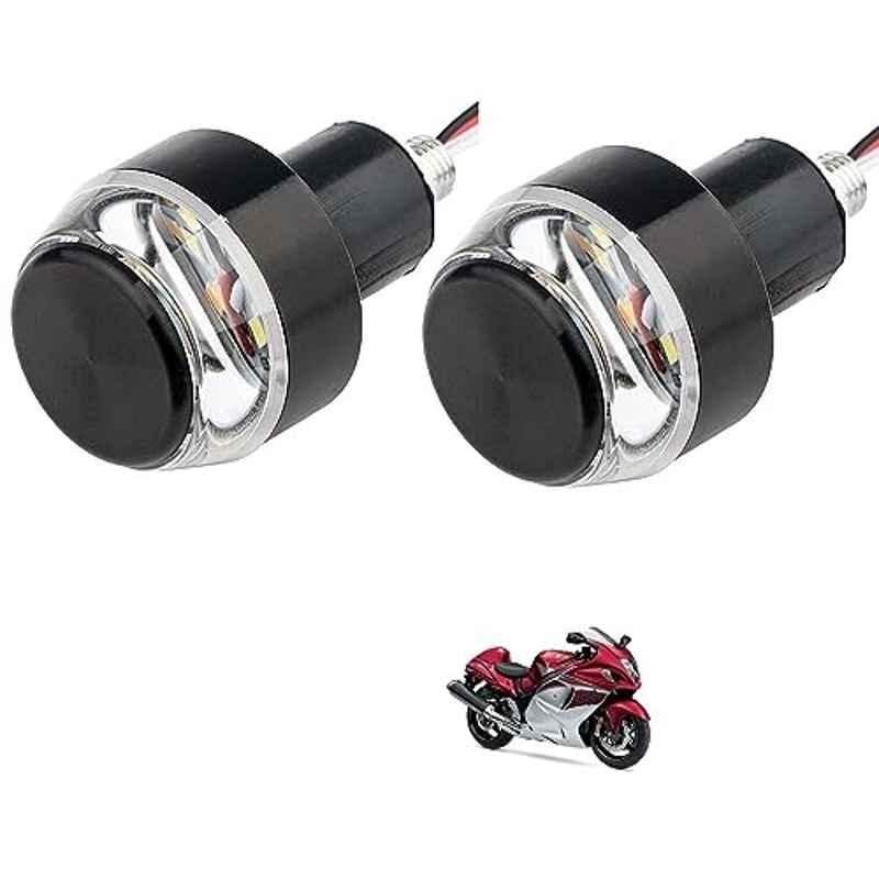 Kozdiko 2 Pcs Dual Colour Motorcycle LED Indicator Turn Signal Handle Bar Light Set for Maruti Suzuki Hayabusa