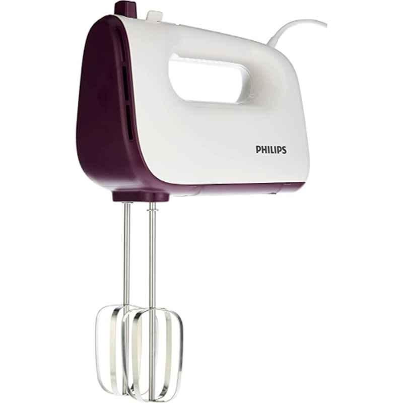 Philips 400W Plastic White & Purple Hand Mixer, HR3740