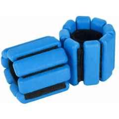 Shopeleven 2 Pcs 1kg Silicone Blue Adjustable Wrist & Ankle Weight Set with Velcro Strap