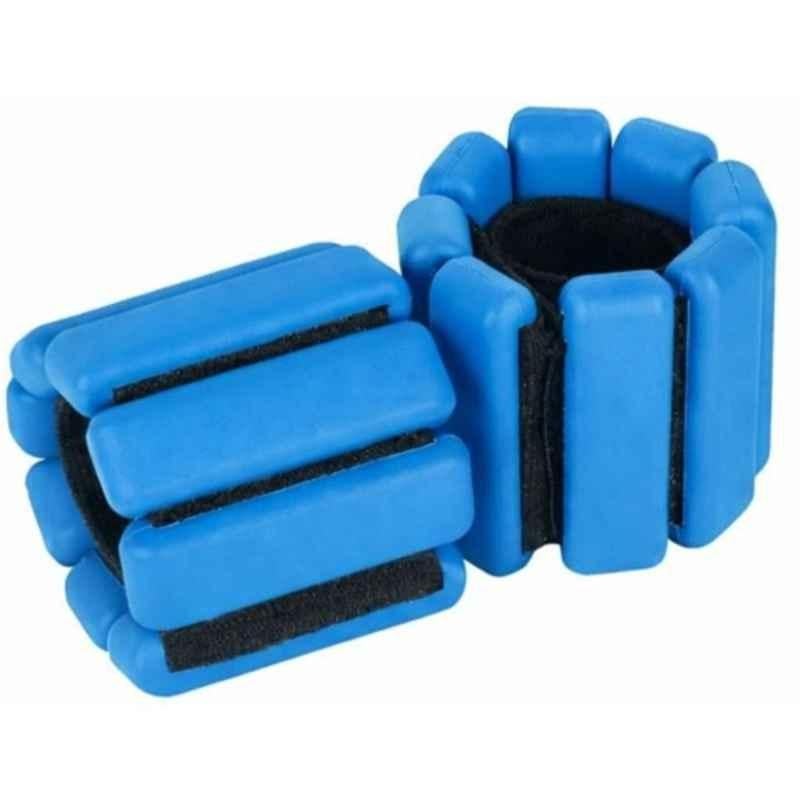 Shopeleven 2 Pcs 1kg Silicone Blue Adjustable Wrist & Ankle Weight Set with Velcro Strap