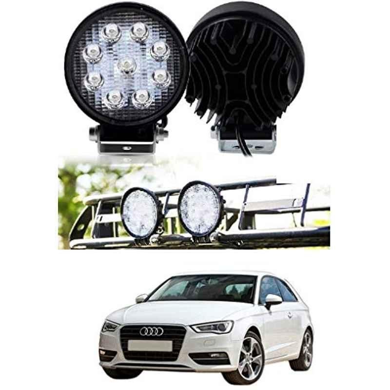 Kozdiko 2 Pcs 27W 4 inch 9 LED Waterproof Round White Fog Light Set with Mounting Brackets for Audi A3, kozd_19871