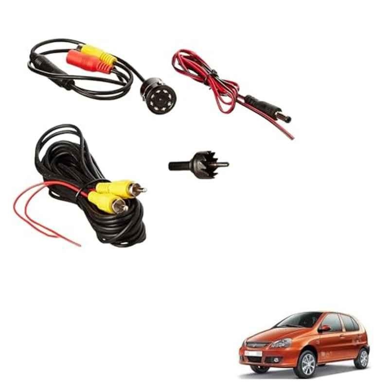 Kozdiko 12V 8 LED HD Night Vision Waterproof Car Rear View Reverse Parking Camera for Tata Indica