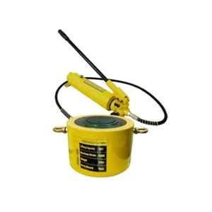 Hartley 100 Ton 50mm Stroke Yellow Hydraulic Cylinder Jack with Hand Pump, RSC-10050700A