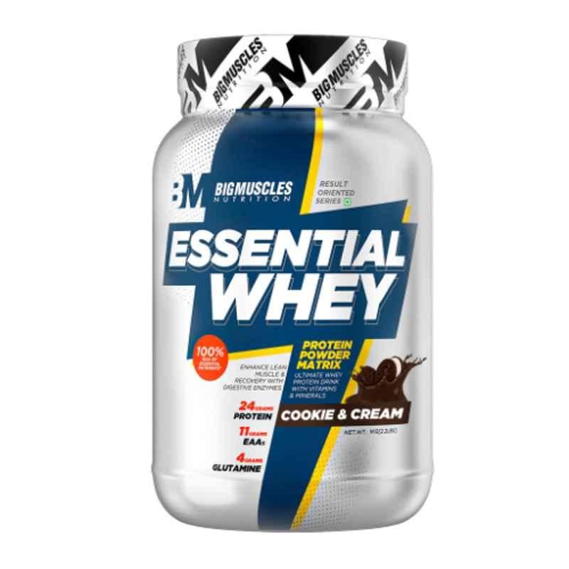Big Muscles 1kg Cookies & Cream Essential Whey Protein Powder