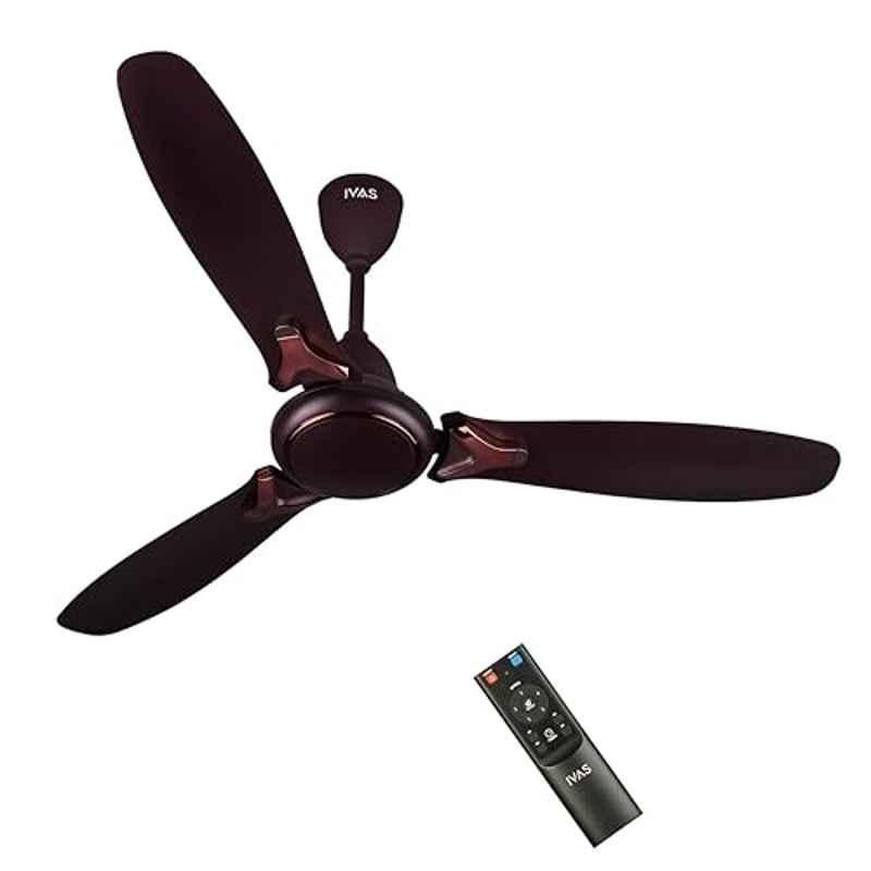 IVAS Gloria 28W 360rpm Dark Chocolate 5 Star BLDC Ceiling Fan with Remote Control & 2 Years Warranty, IM12018903, Sweep: 1200 mm