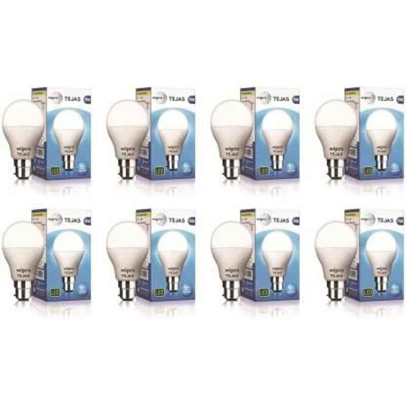 Wipro Tejas 9W Cool Day White Standard B22 LED Bulb, N95001 (Pack of 8)