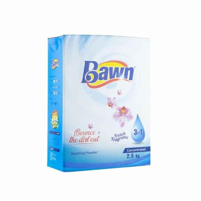 Bawn 3 in 1 Concentrated Washing Powder, French Fragrance, 2.5 Kg, 6 Pcs/Carton