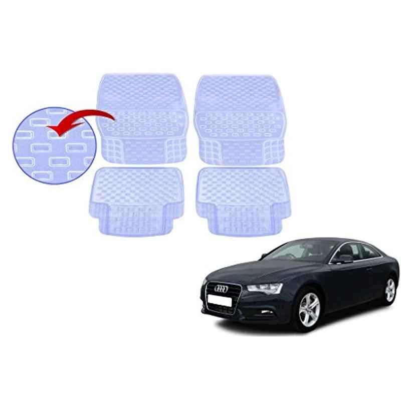 Kozdiko 93043 4 Pcs Rubber & PVC Clear Car Floor Mat Set for Audi NA