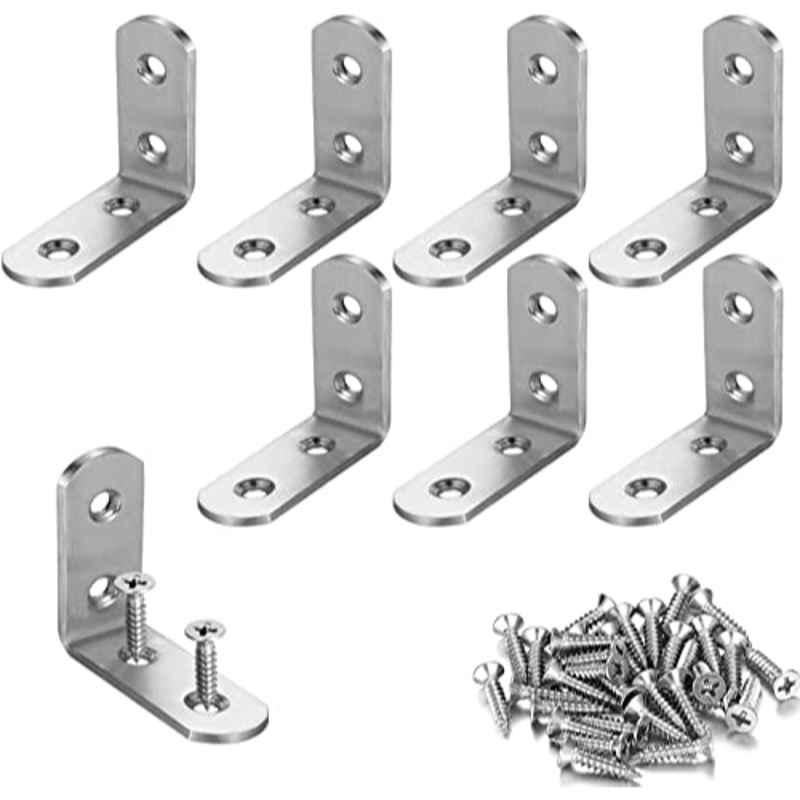 Rubik 50mm Stainless Steel Corner Brace L Shaped Bracket (Pack of 8)