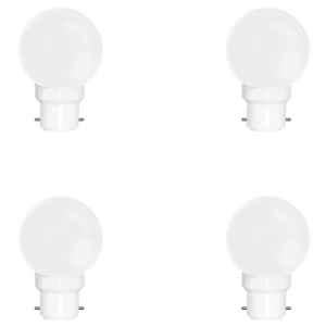 Fybros Nuit 0.5W Polycarbonate White Round LED Bulb, FLS5441D (Pack of 4)