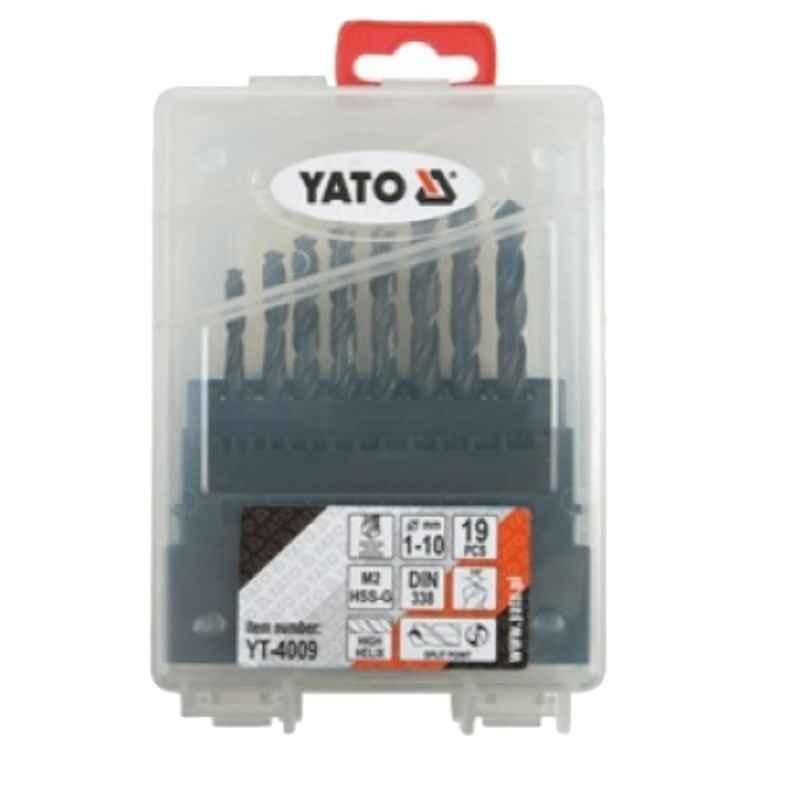 Yato 19 Pcs 1-10mm HSS Twist Drill Bit Set, YT-4009