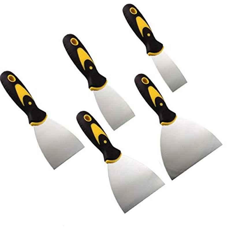 Hivchinge 5 Pcs Stainless Steel Drywall Taping Knife & Scrapper Set