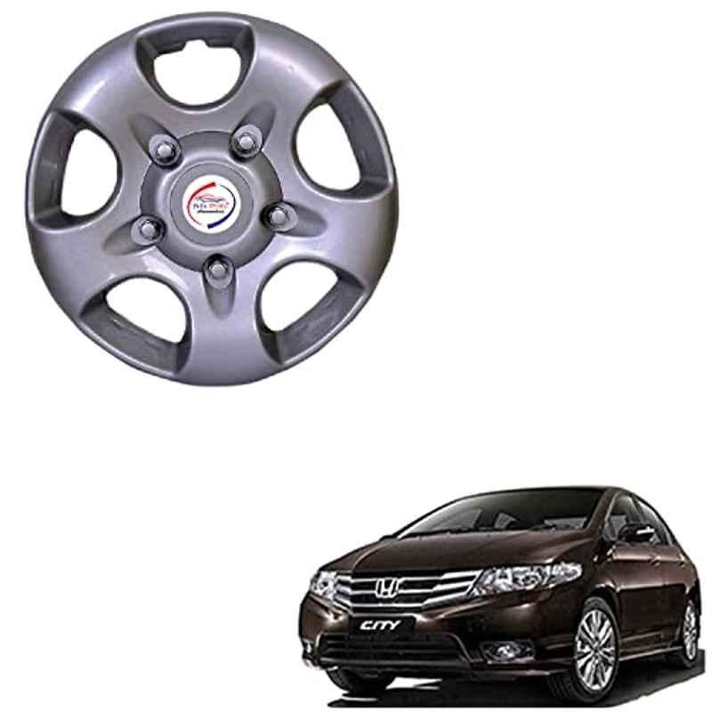 Auto Pearl 4 Pcs 15 inch ABS Silver SC06 Hubcap Wheel Cover Set with Retention Ring for Honda City Ivtec