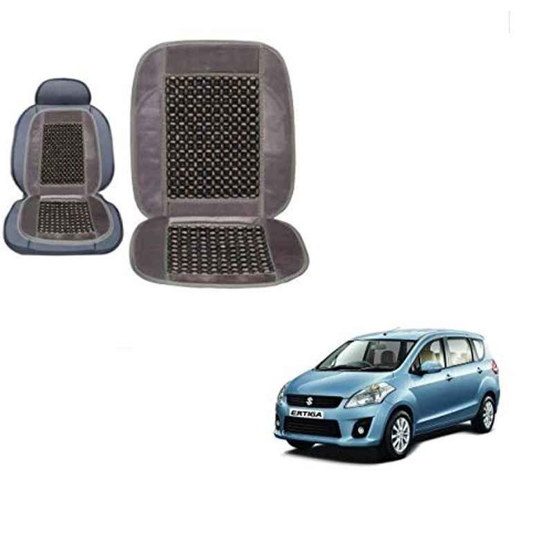 Kozdiko Wooden Bead Seat with Grey Velvet Border for Maruti Suzuki Old Ertiga 2012-2018