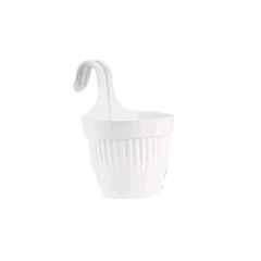 Gardens Need 11.5x18x26.5cm 100% Virgin Plastic Dzire Pot-07 White Hanging Planter, (Pack of 5)