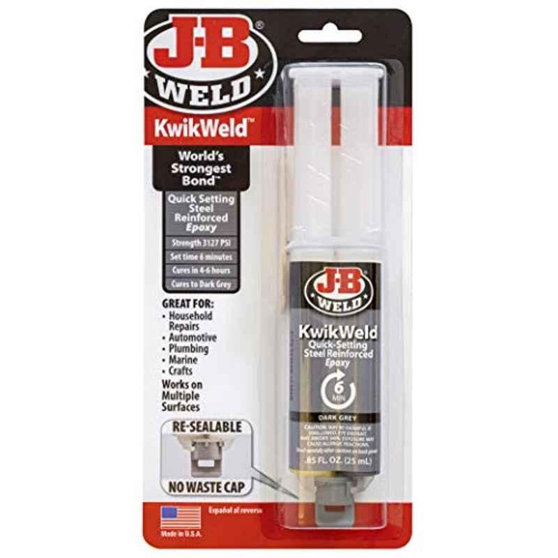 J-B Weld KwikWeld 25ml Dark Grey Steel Reinforced Epoxy Syringe, 50176