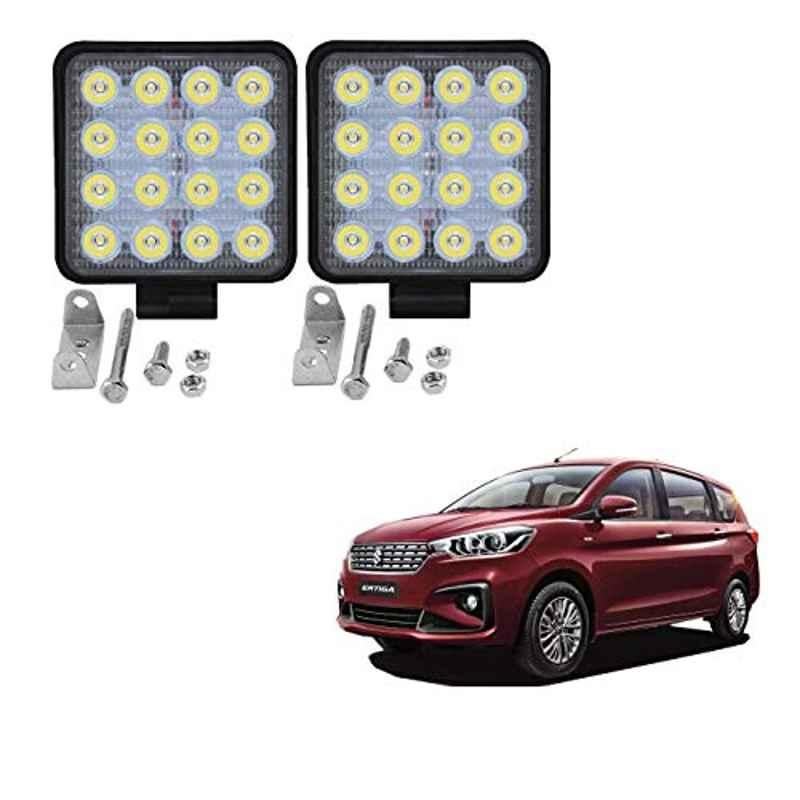 Kozdiko 2 Pcs 48W 16 LED White Bright Beam Square Fog Light Set for Maruti Suzuki Ertiga New 2019, koz_92684