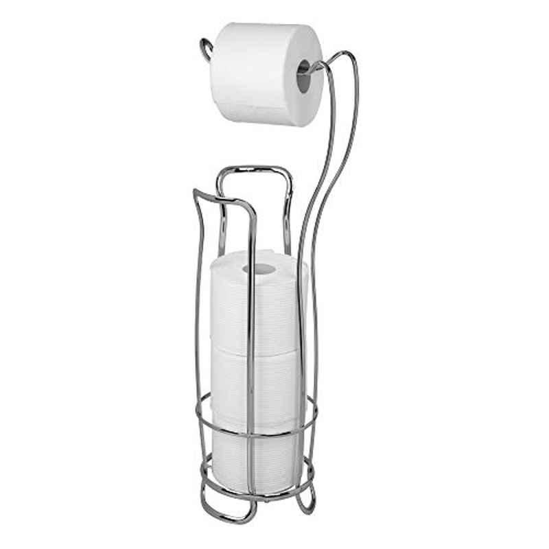 iDesign Alloy Steel Silver Axis Freestanding Toilet Roll Holder, 55662