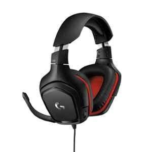 Logitech G331 Black & Red Wired Over Ear Gaming Headphone with Mic, 50mm Audio Drivers, Rotating Leatherette Ear Cups & 3.5mm Audio Jack