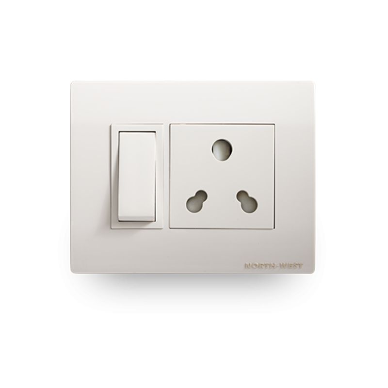 Wipro North West Convex 16A 1M Silver Grey One Way Switch, M0130