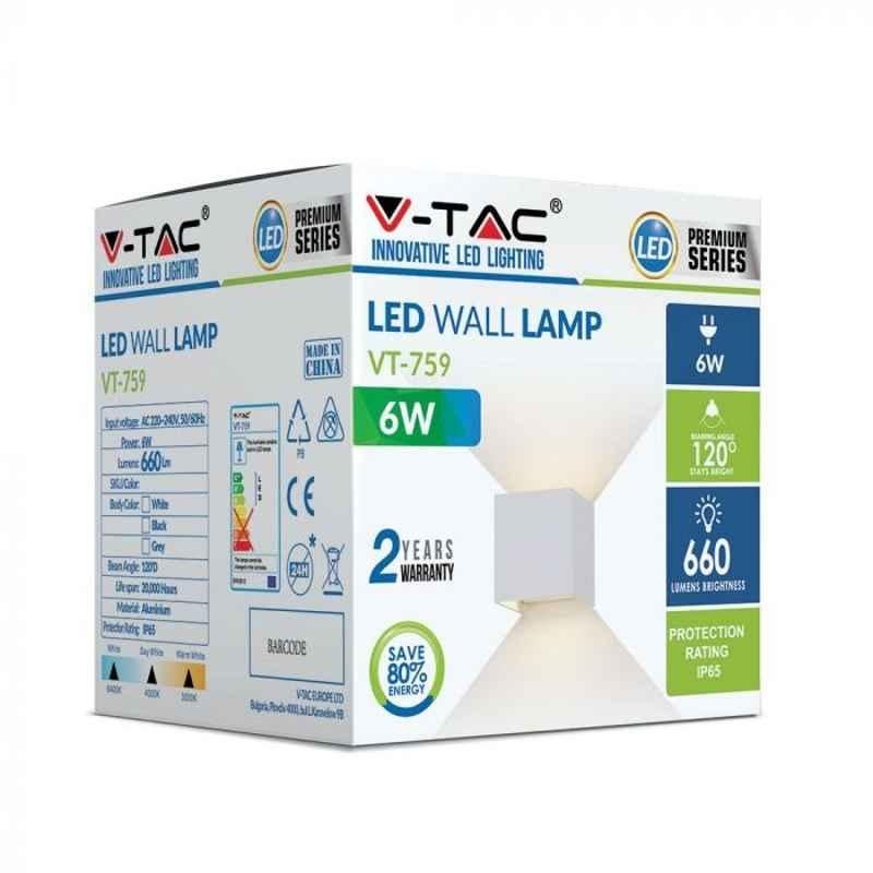 Vtech 759 6W-WALL LAMP WITH BRIDGELUX CHIP COLORCODE:3000k WHITE SQUARE