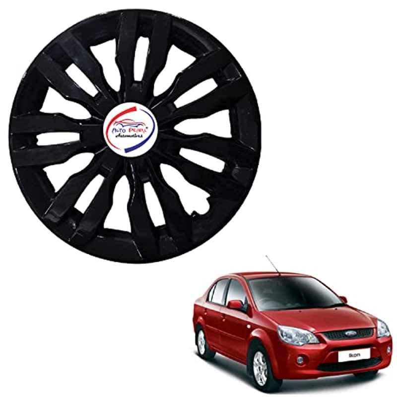 Auto Pearl 4 Pcs 13 inch ABS Black DZRBL05 Hubcap Wheel Cover Set with Retention Ring for Ford Ikon