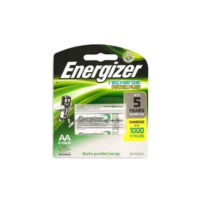 Energizer 2Pcs Rechargeable Power Plus Batteries Silver Set