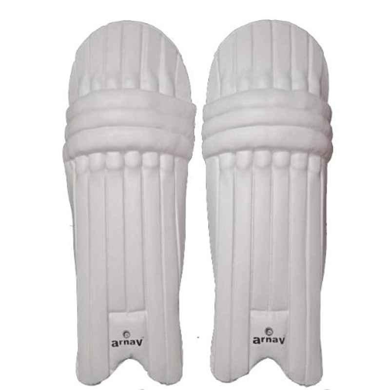 Arnav PVC White Cricket Batting Leg Guard for Kids