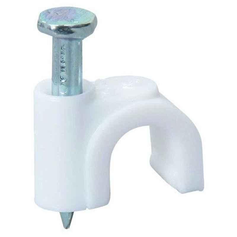 White 25mm Circle Double Nail Cable Clip at Rs 80 / Pack in Delhi | Swastik  MetaPlast Industries