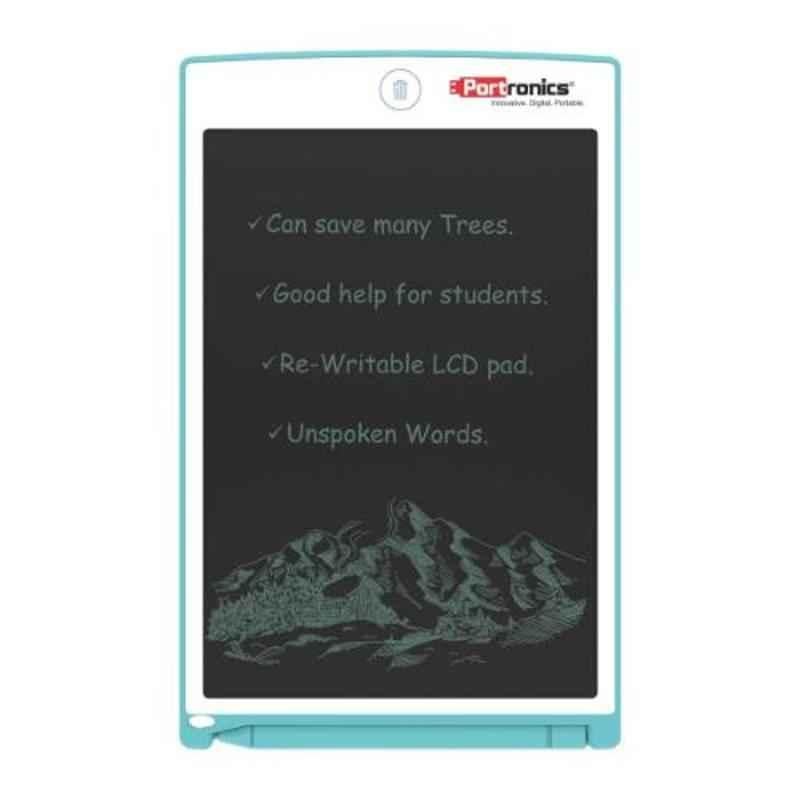 Portronics Ruffpad 8.5 inch Blue Re-Writable LCD Pad, POR-498