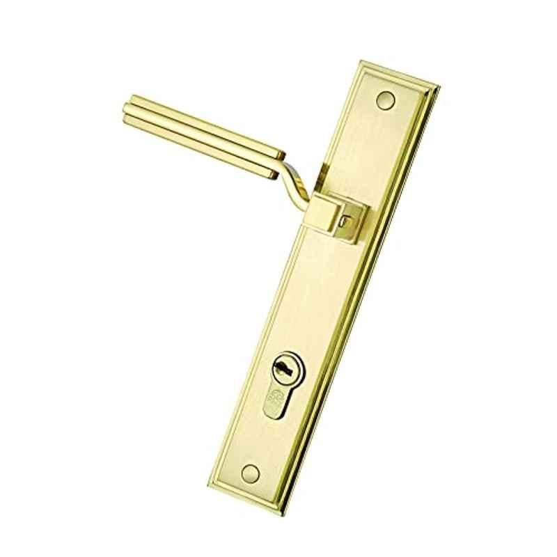 Bonus Premium Square 85mm Brush Brass One Side Key Mortice Lock Set