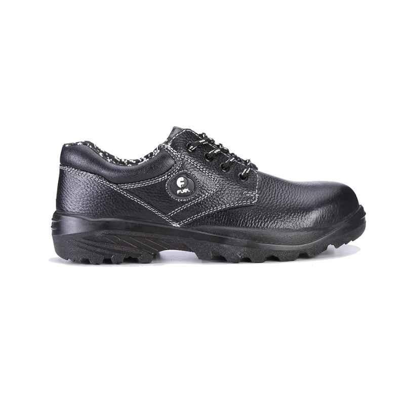 Fuel Impetus L/C Black Leather Steel Toe Safety Shoes, 639-8103, Size: 10