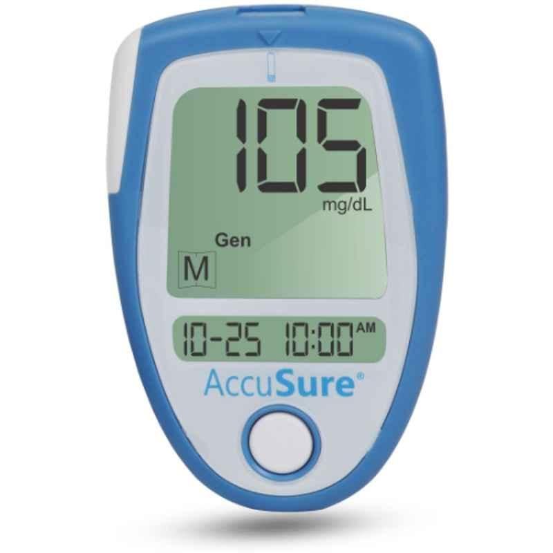 AccuSure Blue Glucometer with 25 Pcs Test Strips