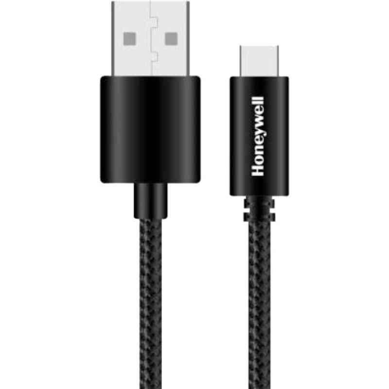 Honeywell 1.2m Braided Black USB 2.0 to Type C Cable, HC000033/CBL/C2.0/1.2M/BLK/B