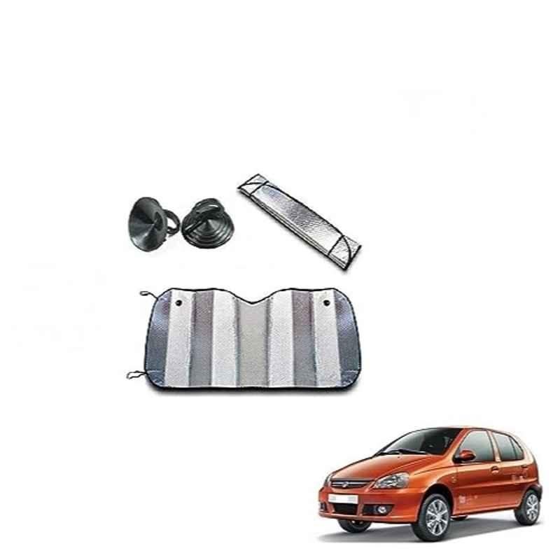 Kozdiko Aluminium Foil UV Protection Silver Windshield Sun Shade for Tata Indica